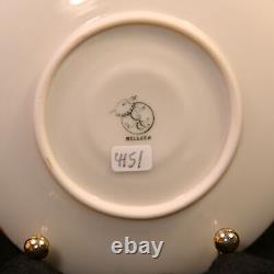 Lenox Belleek 3 Cups & 3 Saucers 3 Hand Painted Florals withGold Trim 1894-1896