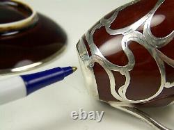 Lenox Belleek Ceramic Art Company Sterling Silver Overlay Demitasse Cup & Saucer
