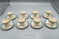 Lenox Blue Tree Demitasse Cups & Saucers Set of 8 Black Backstamp -FREE USA SHIP