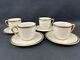 Lenox China Tuxedo(1)set Of 4demitasse / Espresso Cup And Saucers Excellent