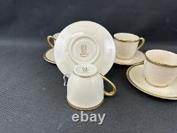 Lenox China Tuxedo(1)Set of 4Demitasse / Espresso Cup and Saucers Excellent