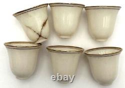 Lenox Demitasse Espresso Porcelain Cups with Sterling Silver Holders & Saucers