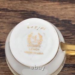 Lenox Mandarin Demitasse Cup Saucer 16 Piece Gold Trim set Vintage Raised Enamel