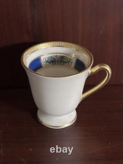 Lenox Marshall Field & Co Demitasse Cup & Saucer Cobalt Blue Gold Trim, 1920's Lenox Marshall Field & Co Demitasse Cup & Saucer Cobalt Blue Gold Trim, 1920's