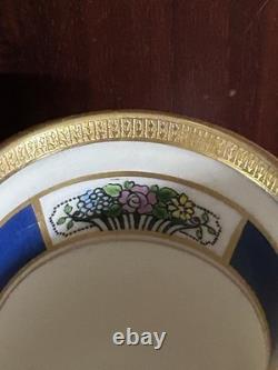 Lenox Marshall Field & Co Demitasse Cup & Saucer Cobalt Blue Gold Trim, 1920's