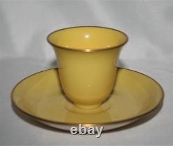 Lenox RARE Lemon Yellow Bell Shape 2 Demitasse Liners & Saucers -Set of 9