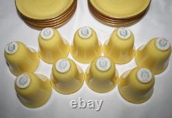 Lenox RARE Lemon Yellow Bell Shape 2 Demitasse Liners & Saucers -Set of 9
