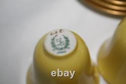 Lenox RARE Lemon Yellow Bell Shape 2 Demitasse Liners & Saucers -Set of 9