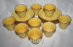 Lenox RARE Lemon Yellow Bell Shape 2 Demitasse Liners & Saucers -Set of 9
