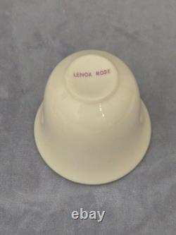 Lenox Rose Demitasse Porcelain Cup Wallace Sterling Silver Saucer Set of 6