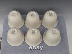 Lenox Rose Demitasse Porcelain Cup Wallace Sterling Silver Saucer Set of 6