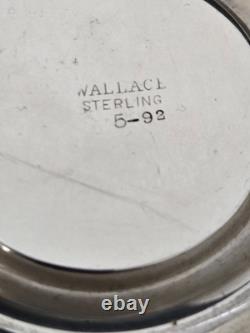 Lenox Rose Demitasse Porcelain Cup Wallace Sterling Silver Saucer Set of 6