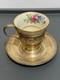 Lenox Rose Demitasse Porcelain Cups Sterling Silver Saucer & Holder (2 Sets)