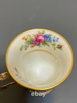 Lenox Rose Demitasse Porcelain Cups Sterling Silver Saucer & Holder (2 SETS)