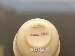 Lenox Rose Demitasse Porcelain Cups Sterling Silver Saucer & Holder (2 SETS)