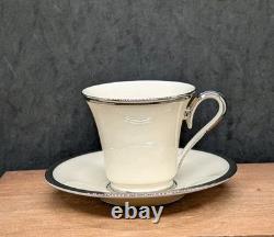 Lenox Set 6 SOLITAIRE Porcelain Demitasse Cup & Saucer