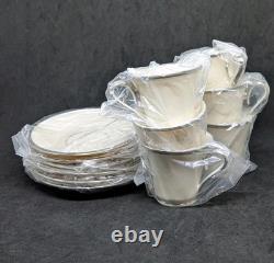 Lenox Set 6 SOLITAIRE Porcelain Demitasse Cup & Saucer