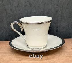 Lenox Set 6 SOLITAIRE Porcelain Demitasse Cup & Saucer