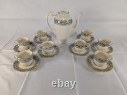 Lenox The Autumn Pattern Coffee Pot 521 1/2 & 8 Demitasse Cups & Saucers