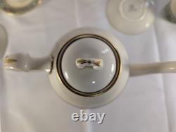 Lenox The Autumn Pattern Coffee Pot 521 1/2 & 8 Demitasse Cups & Saucers