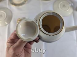 Lenox The Autumn Pattern Coffee Pot 521 1/2 & 8 Demitasse Cups & Saucers
