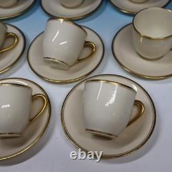 Lenox Tiffany China 1306/86 Smooth Gold Trim 8 Demitasse Cups and Saucers