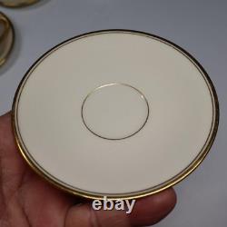 Lenox Tiffany China 1306/86 Smooth Gold Trim 8 Demitasse Cups and Saucers