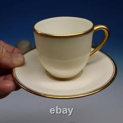 Lenox Tiffany China 1306/86 Smooth Gold Trim 8 Demitasse Cups and Saucers
