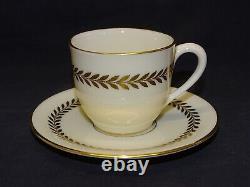 Lenox USA Imperial 6 Demitasse Cups & Saucers Gold Laurel Leaf Trim on Ivory