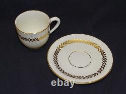 Lenox USA Imperial 6 Demitasse Cups & Saucers Gold Laurel Leaf Trim on Ivory