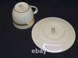 Lenox USA Imperial 6 Demitasse Cups & Saucers Gold Laurel Leaf Trim on Ivory