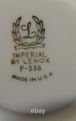 Lenox USA Imperial 6 Demitasse Cups & Saucers Gold Laurel Leaf Trim on Ivory
