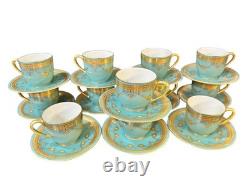 Lenox Westport Pattern Porcelain Demitasse Cups & Saucers Set Of 12 Rare
