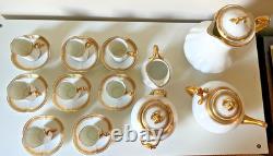 Limoge France Demitasse Set withSugar/Creamer, Tea Pot, Coffee Pot, 8 Cups/Saucers