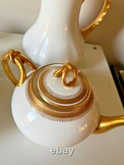 Limoge France Demitasse Set withSugar/Creamer, Tea Pot, Coffee Pot, 8 Cups/Saucers