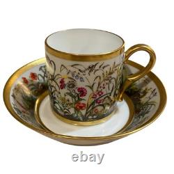 Limoges Ancienne Manufacture Royale Fleurs Des Champs Demitasse Cup & Saucer