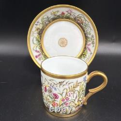 Limoges Ancienne Manufacture Royale Fleurs Des Champs Demitasse Cup & Saucer