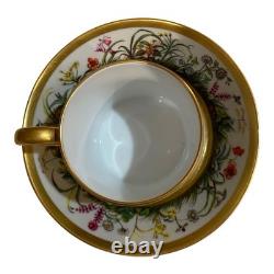 Limoges Ancienne Manufacture Royale Fleurs Des Champs Demitasse Cup & Saucer