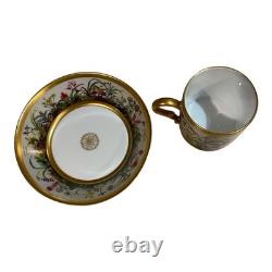 Limoges Ancienne Manufacture Royale Fleurs Des Champs Demitasse Cup & Saucer