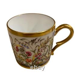 Limoges Ancienne Manufacture Royale Fleurs Des Champs Demitasse Cup & Saucer