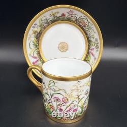 Limoges Ancienne Manufacture Royale Fleurs Des Champs Demitasse Cup & Saucer