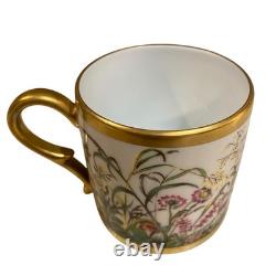 Limoges Ancienne Manufacture Royale Fleurs Des Champs Demitasse Cup & Saucer