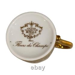 Limoges Ancienne Manufacture Royale Fleurs Des Champs Demitasse Cup & Saucer