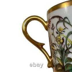 Limoges Ancienne Manufacture Royale Fleurs Des Champs Demitasse Cup & Saucer