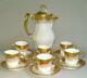 Limoges B&h Roses Teapot Or Chocolate Pot With Demitasse Cups & Saucers Set