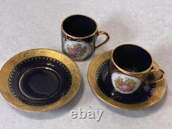Limoges Castel Demitasse 2 Cups And 2 Saucers withCertificate of Authenticity