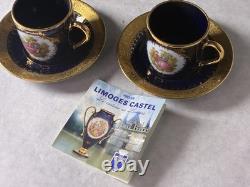 Limoges Castel Demitasse 2 Cups And 2 Saucers withCertificate of Authenticity