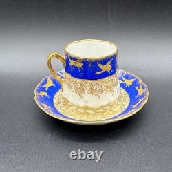 Limoges Demitasse Cup, Martial Redon, Gold Birds in Flight, Belle Époque