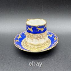 Limoges Demitasse Cup, Martial Redon, Gold Birds in Flight, Belle Époque