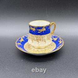 Limoges Demitasse Cup, Martial Redon, Gold Birds in Flight, Belle Époque